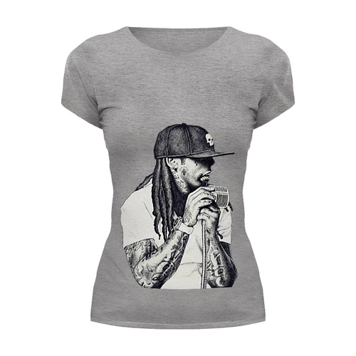 Заказать женскую футболку в Москве. Футболка базовая Lil Wayne  от 22nd City - готовые дизайны и нанесение принтов.