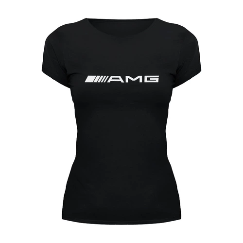 Заказать женскую футболку в Москве. Футболка базовая Эмблема AMG от THE_NISE  - готовые дизайны и нанесение принтов.