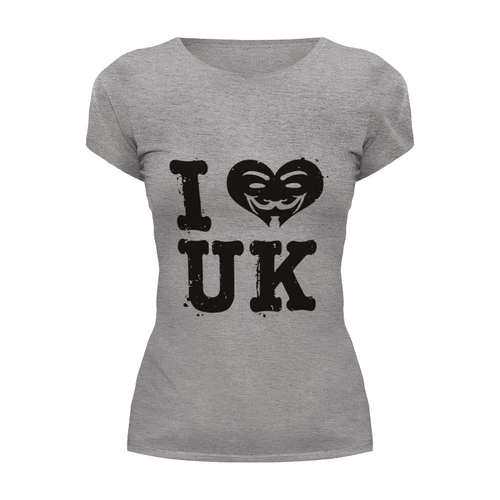 Заказать женскую футболку в Москве. Футболка базовая UK Love от skynatural - готовые дизайны и нанесение принтов.