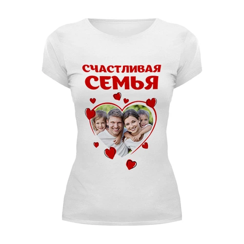 Заказать женскую футболку в Москве. Футболка базовая счастливы вместе от Vita Lobas - готовые дизайны и нанесение принтов.