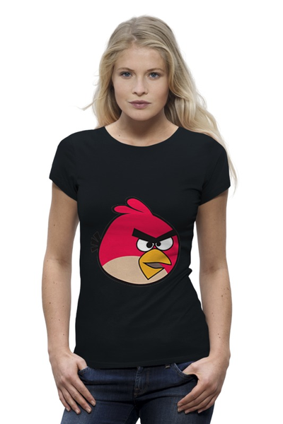 Заказать женскую футболку в Москве. Футболка базовая Angry birds от pwp930 - готовые дизайны и нанесение принтов.