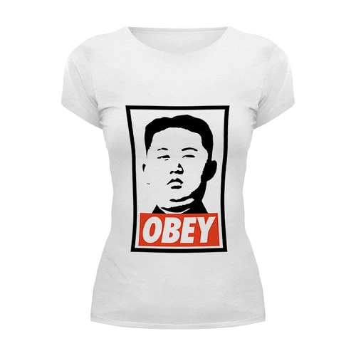 Заказать женскую футболку в Москве. Футболка базовая Подчинись (Obey) от Andrew Zaycev - готовые дизайны и нанесение принтов.