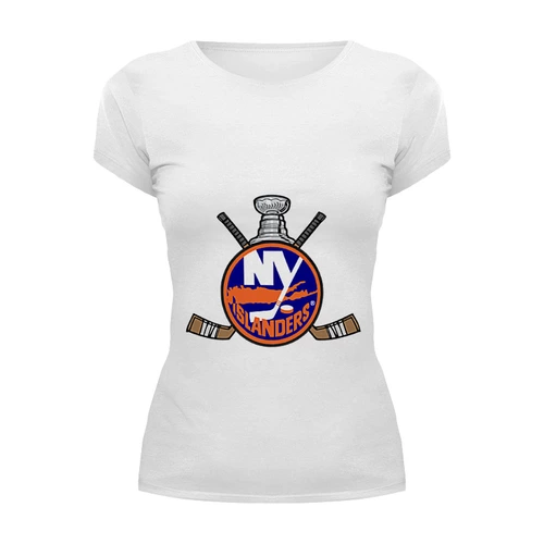 Заказать женскую футболку в Москве. Футболка базовая Нью-Йорк Айлендерс  от kspsshop - готовые дизайны и нанесение принтов.