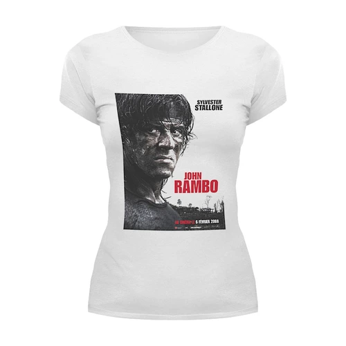Заказать женскую футболку в Москве. Футболка базовая Rambo IV  от KinoArt - готовые дизайны и нанесение принтов.