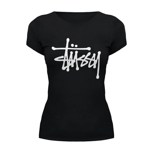 Заказать женскую футболку в Москве. Футболка базовая Stussy от DESIGNER   - готовые дизайны и нанесение принтов.