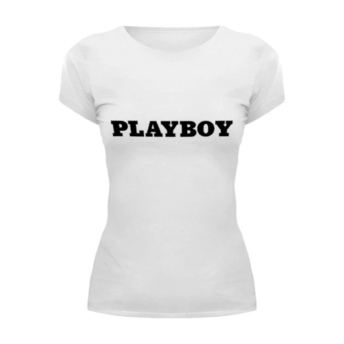 Заказать женскую футболку в Москве. Футболка базовая Playboy от PlayboyRussia.com - готовые дизайны и нанесение принтов.