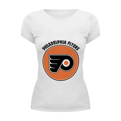 Заказать женскую футболку в Москве. Футболка базовая Philadelphia Flyers от kspsshop - готовые дизайны и нанесение принтов.