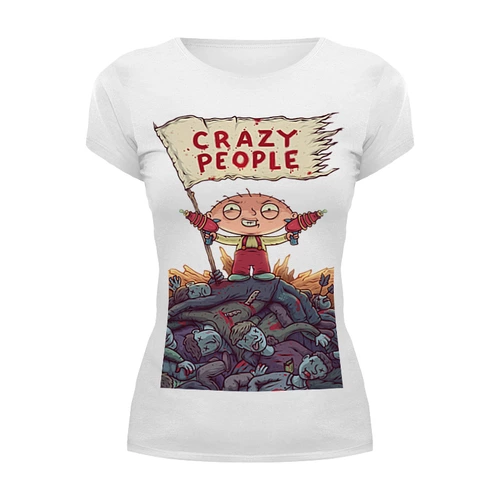 Заказать женскую футболку в Москве. Футболка базовая Crazy People от Crazy People - готовые дизайны и нанесение принтов.