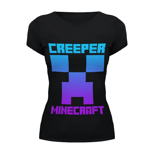 Заказать женскую футболку в Москве. Футболка базовая MINECRAFT CREEPER от weeert - готовые дизайны и нанесение принтов.