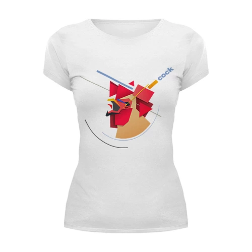 Заказать женскую футболку в Москве. Футболка базовая Suprematic Cock от zeroone - готовые дизайны и нанесение принтов.