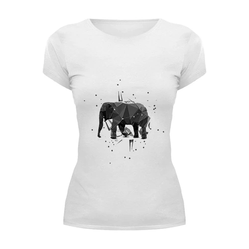 Заказать женскую футболку в Москве. Футболка базовая Elephant от YellowCloverShop - готовые дизайны и нанесение принтов.