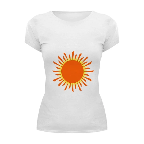 Заказать женскую футболку в Москве. Футболка базовая Оранжевое Солнце от Orange Sun - готовые дизайны и нанесение принтов.
