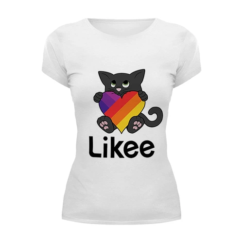Заказать женскую футболку в Москве. Футболка базовая Likee (LIKE Video) от weeert - готовые дизайны и нанесение принтов.
