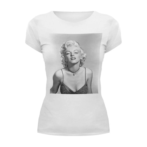 Заказать женскую футболку в Москве. Футболка базовая Marilyn Monroe   от KinoArt - готовые дизайны и нанесение принтов.