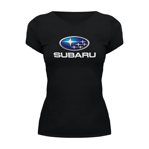 Заказать женскую футболку в Москве. Футболка базовая SUBARU от DESIGNER   - готовые дизайны и нанесение принтов.