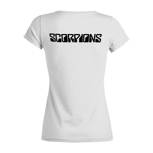 Заказать женскую футболку в Москве. Футболка базовая Scorpions Band от Leichenwagen - готовые дизайны и нанесение принтов.