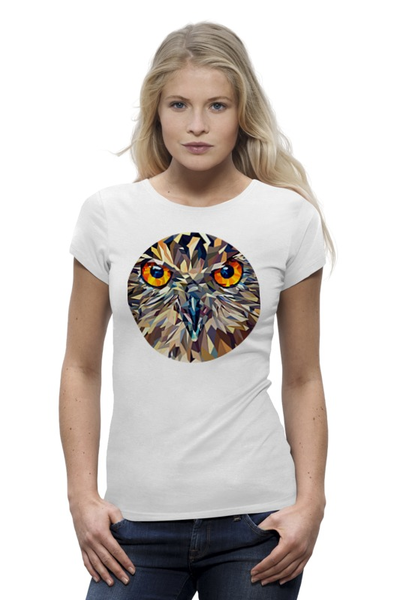 Заказать женскую футболку в Москве. Футболка базовая Fantastical owl от alexru - готовые дизайны и нанесение принтов.