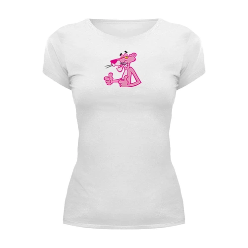 Заказать женскую футболку в Москве. Футболка базовая "Pink Panther" от Fedor - готовые дизайны и нанесение принтов.