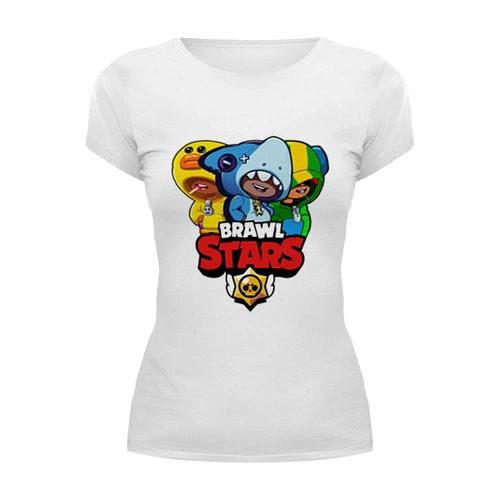 Заказать женскую футболку в Москве. Футболка базовая Brawl Stars LEON TRIO от vista12761@rambler.ru - готовые дизайны и нанесение принтов.