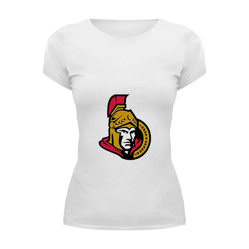 Заказать женскую футболку в Москве. Футболка базовая Ottawa Senators от dobryidesign - готовые дизайны и нанесение принтов.