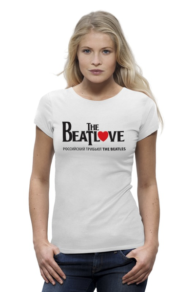 Заказать женскую футболку в Москве. Футболка базовая Классическая женская The Beatlove от zibang - готовые дизайны и нанесение принтов.