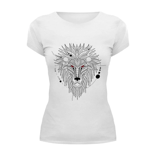 Заказать женскую футболку в Москве. Футболка базовая Лев ( Lion ) от Zamula - готовые дизайны и нанесение принтов.