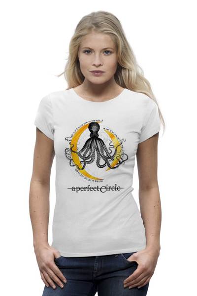 Заказать женскую футболку в Москве. Футболка базовая A Perfect Circle от OEX design - готовые дизайны и нанесение принтов.