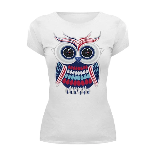 Заказать женскую футболку в Москве. Футболка базовая Сова (Owl) от printik - готовые дизайны и нанесение принтов.