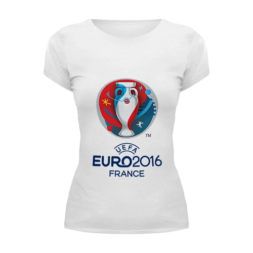 Заказать женскую футболку в Москве. Футболка базовая UEFA Euro 2016 от skynatural - готовые дизайны и нанесение принтов.