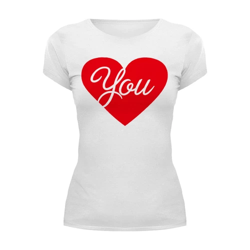 Заказать женскую футболку в Москве. Футболка базовая I Love You от geekbox - готовые дизайны и нанесение принтов.