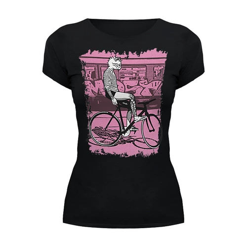 Заказать женскую футболку в Москве. Футболка базовая Underground Cat Rider от oneredfoxstore@gmail.com - готовые дизайны и нанесение принтов.