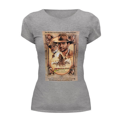 Заказать женскую футболку в Москве. Футболка базовая Indiana Jones / Индиана Джонс  от KinoArt - готовые дизайны и нанесение принтов.