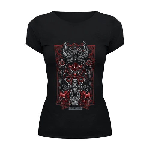 Заказать женскую футболку в Москве. Футболка базовая Скорпион (зодиак) от Кирилл Ермаков - готовые дизайны и нанесение принтов.