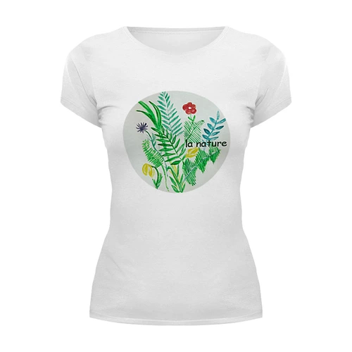 Заказать женскую футболку в Москве. Футболка базовая Растения от mrs-snit@yandex.ru - готовые дизайны и нанесение принтов.