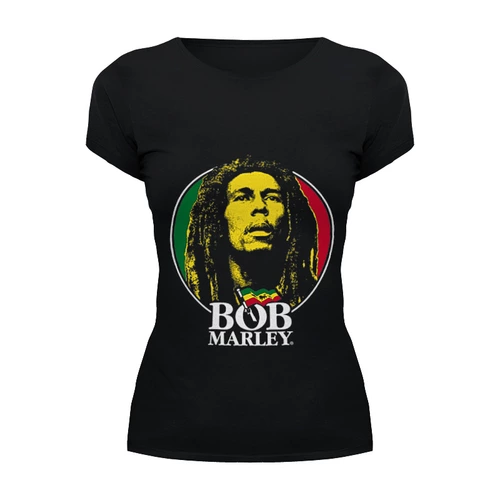 Заказать женскую футболку в Москве. Футболка базовая Bob Marley от inPrintio - готовые дизайны и нанесение принтов.