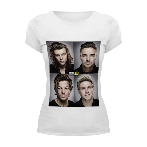 Заказать женскую футболку в Москве. Футболка базовая One Direction от Татьяна - готовые дизайны и нанесение принтов.
