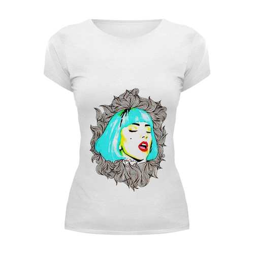 Заказать женскую футболку в Москве. Футболка базовая Lady Gaga от tatianany - готовые дизайны и нанесение принтов.