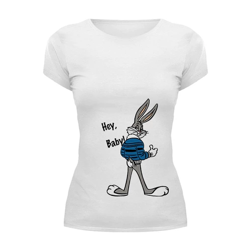 Заказать женскую футболку в Москве. Футболка базовая Bugs Bunny_man от Printio - готовые дизайны и нанесение принтов.