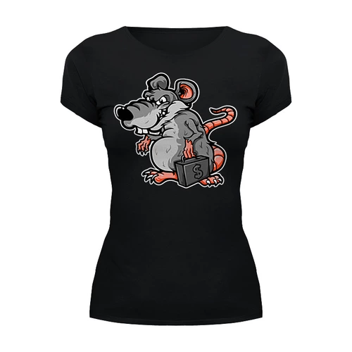 Заказать женскую футболку в Москве. Футболка базовая Year of the Rat от balden - готовые дизайны и нанесение принтов.