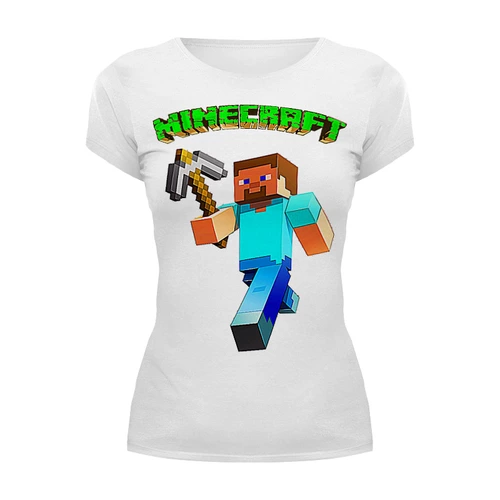 Заказать женскую футболку в Москве. Футболка базовая Minecraft от balden - готовые дизайны и нанесение принтов.