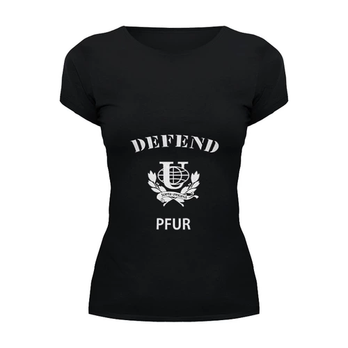 Заказать женскую футболку в Москве. Футболка базовая Defend PFUR от Dmitry Miller - готовые дизайны и нанесение принтов.
