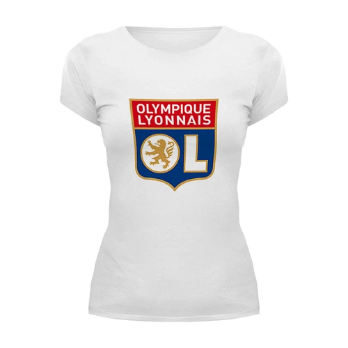 Заказать женскую футболку в Москве. Футболка базовая Olympique Lyonnais от THE_NISE  - готовые дизайны и нанесение принтов.