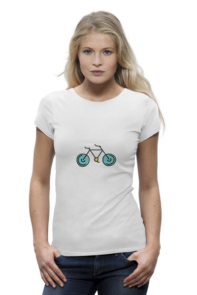 Заказать женскую футболку в Москве. Футболка базовая Велосипедисту от sintara - готовые дизайны и нанесение принтов.