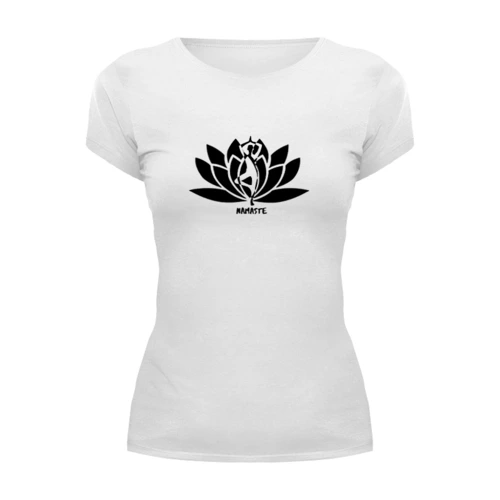 Заказать женскую футболку в Москве. Футболка базовая Namaste от zdarof@rambler.ru - готовые дизайны и нанесение принтов.