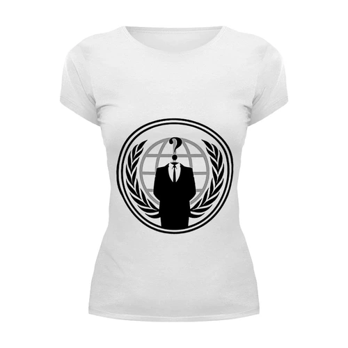 Заказать женскую футболку в Москве. Футболка базовая Anonymous от badiy1 - готовые дизайны и нанесение принтов.