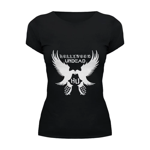 Заказать женскую футболку в Москве. Футболка базовая Hollywood Undead от scarletmiku - готовые дизайны и нанесение принтов.