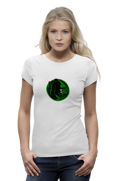 Заказать женскую футболку в Москве. Футболка базовая Зеленая Стрела от Крейн Трейсер - готовые дизайны и нанесение принтов.