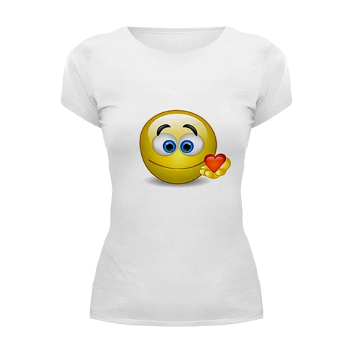 Заказать женскую футболку в Москве. Футболка базовая "Smiley" от Abstractiya - готовые дизайны и нанесение принтов.