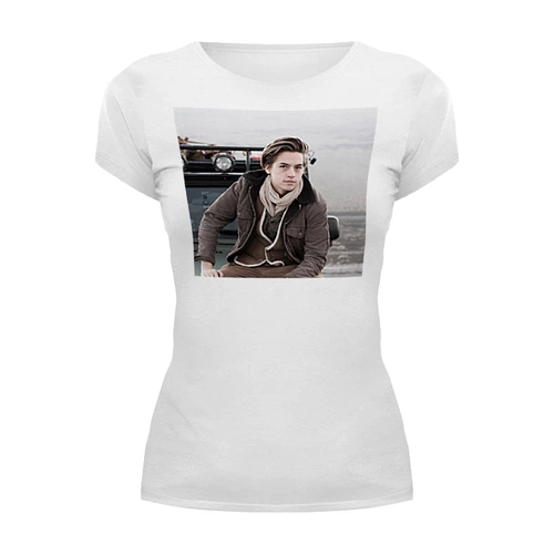 Заказать женскую футболку в Москве. Футболка базовая Cole Sprouse от Polilog - готовые дизайны и нанесение принтов.