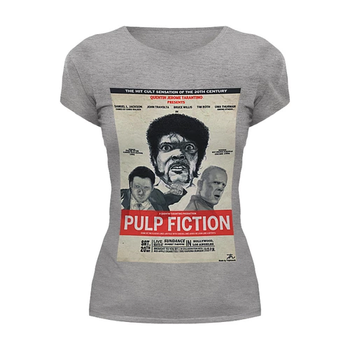 Заказать женскую футболку в Москве. Футболка базовая Pulp Fiction  от KinoArt - готовые дизайны и нанесение принтов.